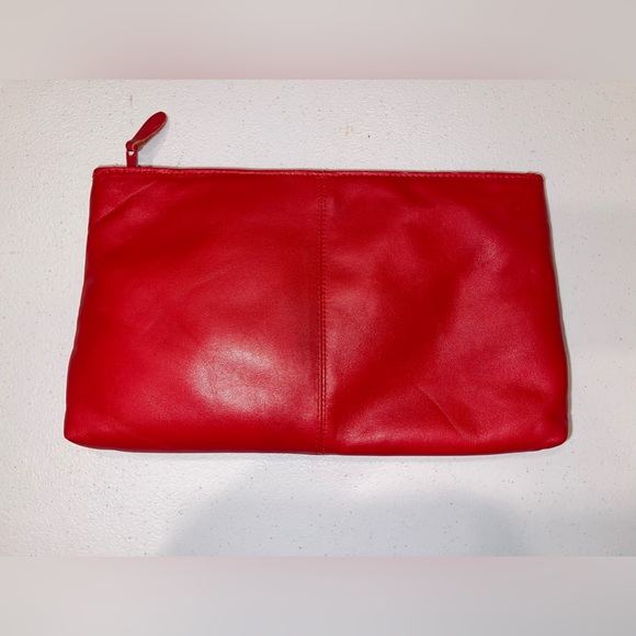 Red leather purse by Toni Vintage 80s Genuine Leather Vintage clutch purse - Picture 11 of 16